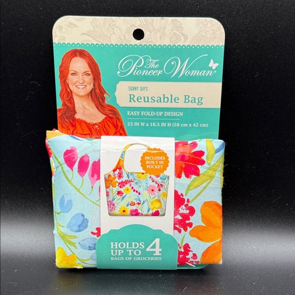The Pioneer Woman Other - The Pioneer Woman Sunny Days Reusable Bag - Blue and Orange Floral